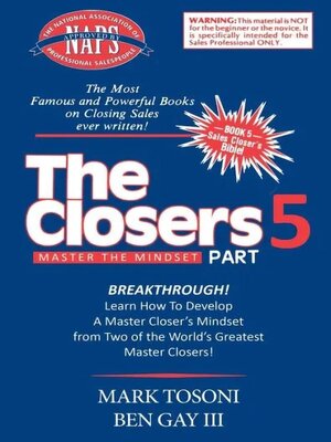 cover image of Master the Closers Mindset Breakthrough